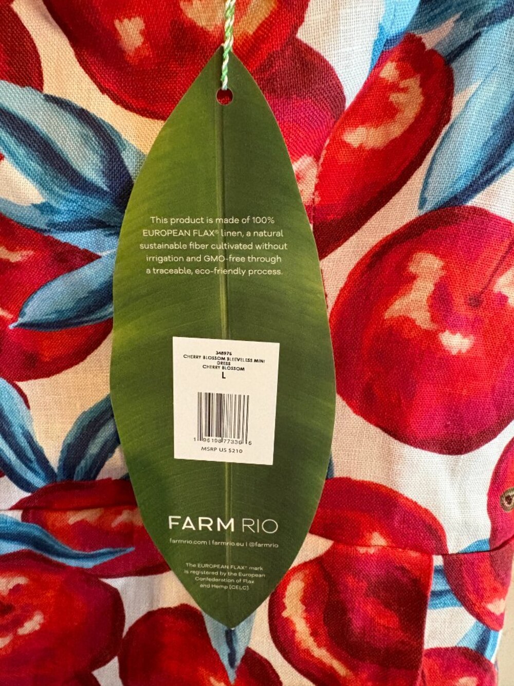 NWT Farm Rio cherry blossom sleeveless mini dress Size L - Picture 2 of 3